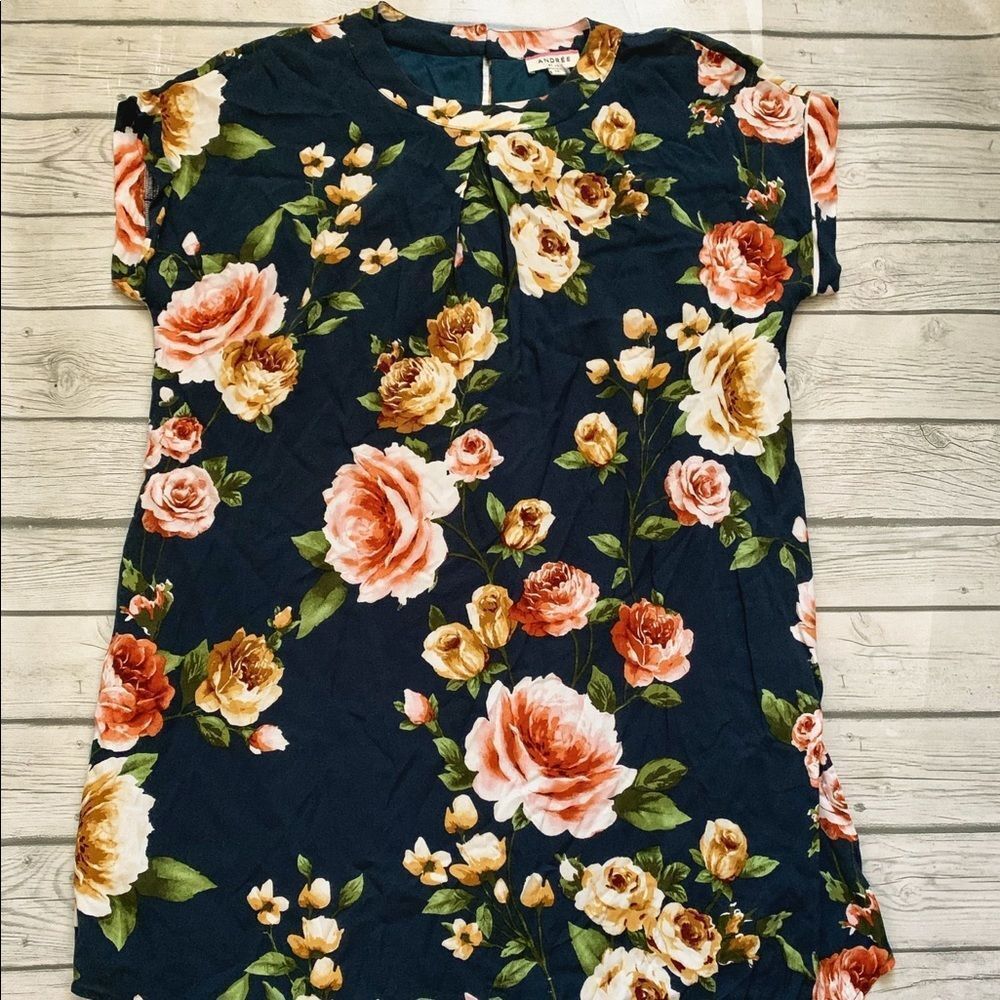 Andree dark blue floral dress-medium